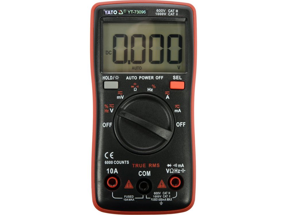 დენის ტესტერი YATO YT-73096 – ციფრული მულტიმეტრი დენის, ძაბვის და სხვა პარამეტრების ზუსტი გაზომვისთვის სურათი