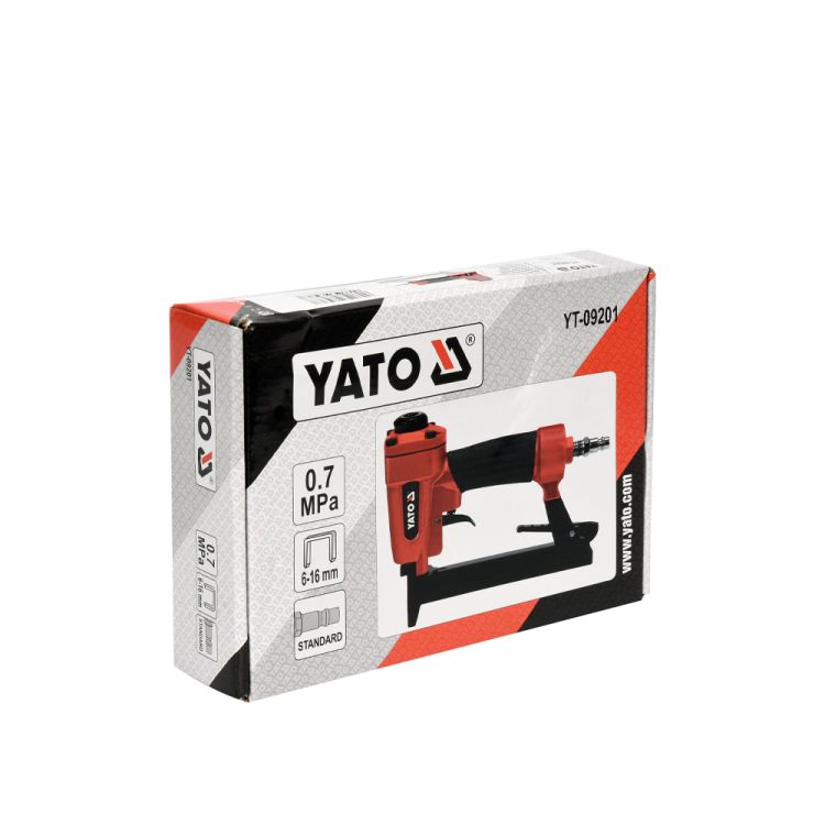 სტეპლერი YATO YT-09201 – პნევმატური სტეპლერი 6–16 მმ სამაგრებისთვის სწრაფი და ინტენსიური მუშაობისთვის სურათი