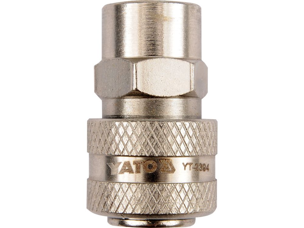 შტუცერი YATO YT-2394 – 3/8"(F) x 1/4"(F) ორმხრივად მდედრობითი გადამყვანი პნევმატური შეერთებებისთვის სურათი