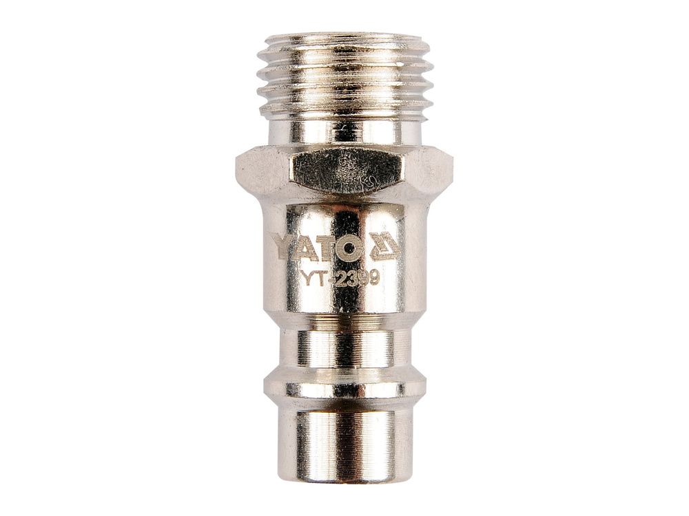 შტუცერი YATO YT-2399 – 1/4"(M) x 1/4"(M) ორმხრივად მამრობითი გადამყვანი პნევმატური სისტემებისთვის სურათი
