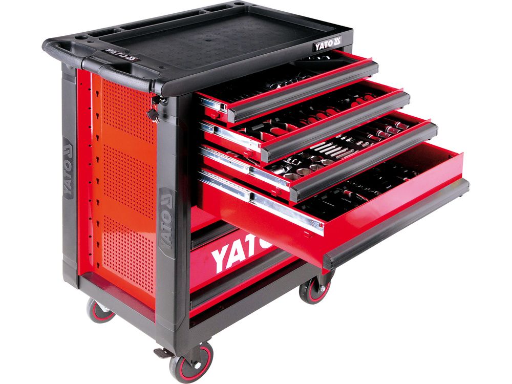 ინსტრუმენტებით დატვირთული კარადა YATO YT-5530 – 177-ცალიანი პროფესიონალური ინსტრუმენტული სისტემა მობილური სამუშაოებისთვის სურათი