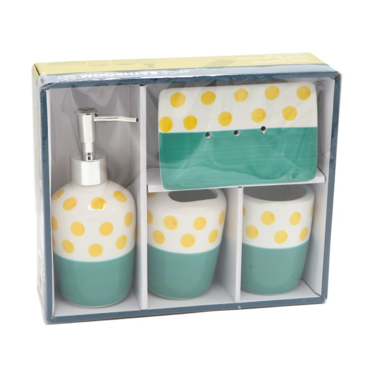 აბაზანის აქსესუარების ნაკრები კერამიკის 4 ც MH-12979 სურათი