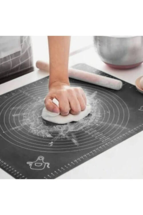 ცომისთვის დასაფენი ხალიჩა - სილიკონის მასალა, ზომების მონიშნული ნიშნულებით სურათი