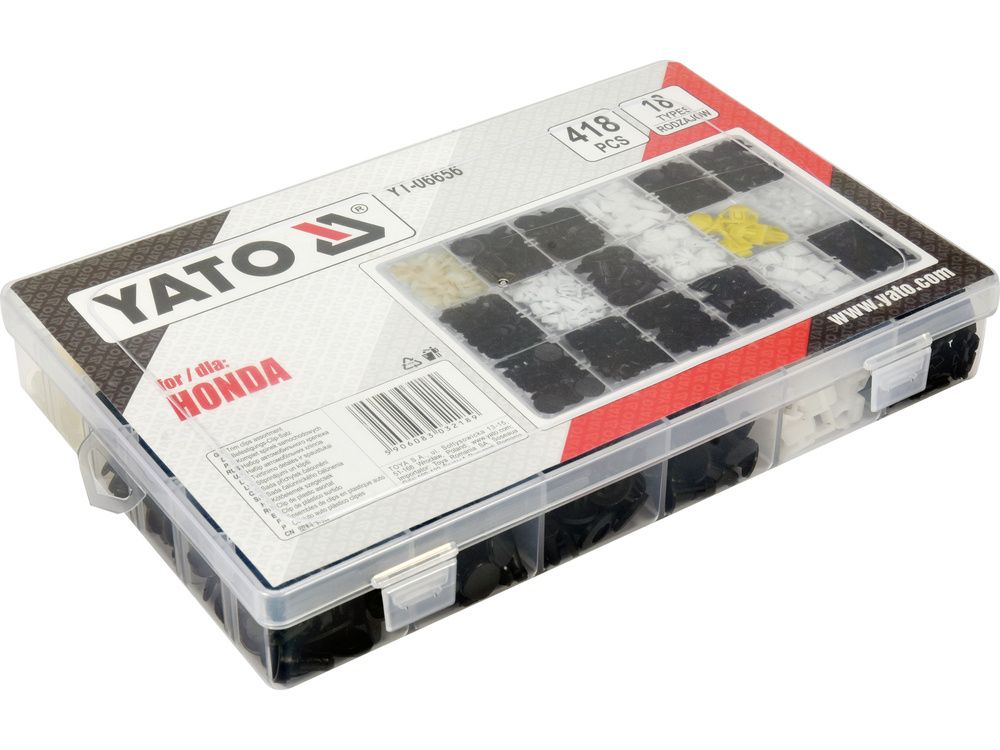 კლიფსების ნაკრები YATO YT-06656 – 418-ცალიანი კომპლექტი HONDA-ის ავტომობილებისთვის სურათი