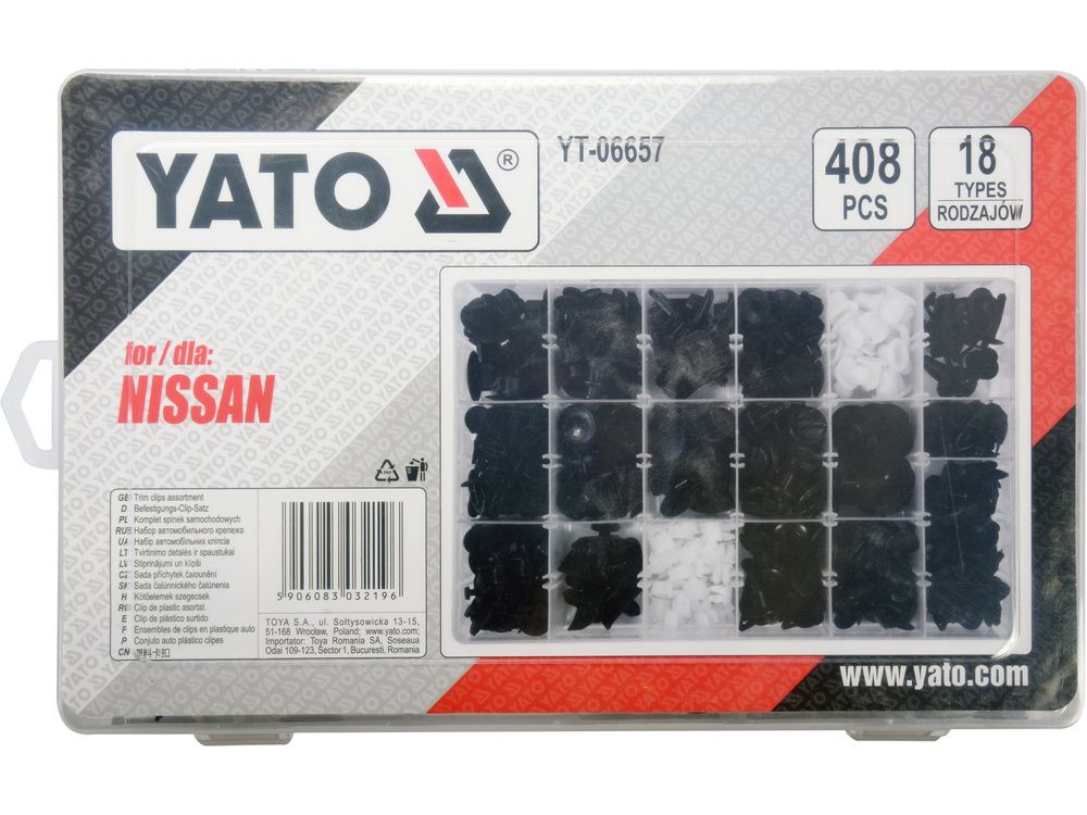კლიფსების ნაკრები YATO YT-06657 – 408-ცალიანი კომპლექტი NISSAN-ის ავტომობილებისთვის სურათი