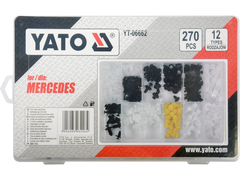 კლიფსების ნაკრები YATO YT-06662 – 270-ცალიანი კომპლექტი MERCEDES-ის ავტომობილებისთვის სურათი