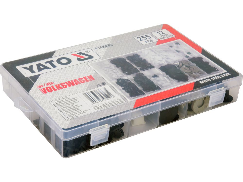 კლიფსების ნაკრები YATO YT-06663 – 255-ცალიანი კომპლექტი VOLKSWAGEN-ის ავტომობილებისთვის სურათი