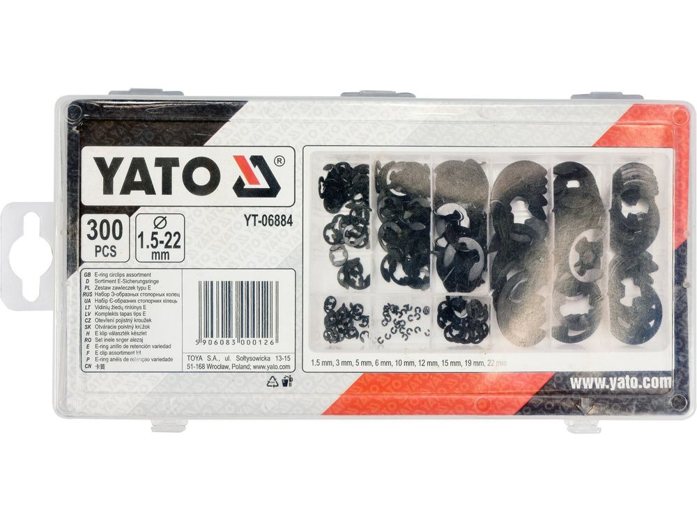 რგოლების ნაკრები YATO YT-06884 – 300-ცალიანი კომპლექტი სამაგრი ელემენტების გამაძლიერებლად სურათი