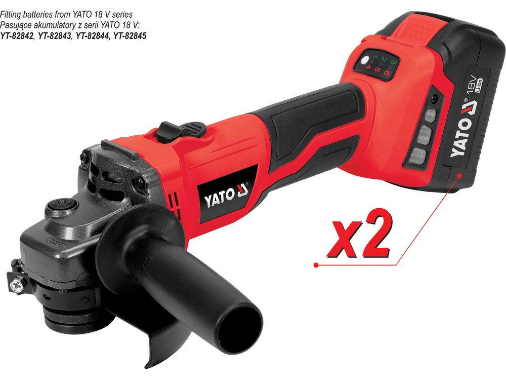 ბალგარკა ელემენტით YATO YT-8282995 (18V, ჩ/გ, 2x4Ah) – უძლიერესი უჯაგრო ჭრის სისტემა ხანგრძლივი მუშაობისთვის სურათი