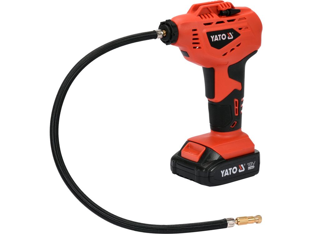 ელემენტიანი ნასოსი YATO YT-82894 (18V) – სწრაფი და ზუსტი შლანგების, საბურავებისა და ბალონების შევსება ყოველგვარი ძალისხმევის გარეშე სურათი