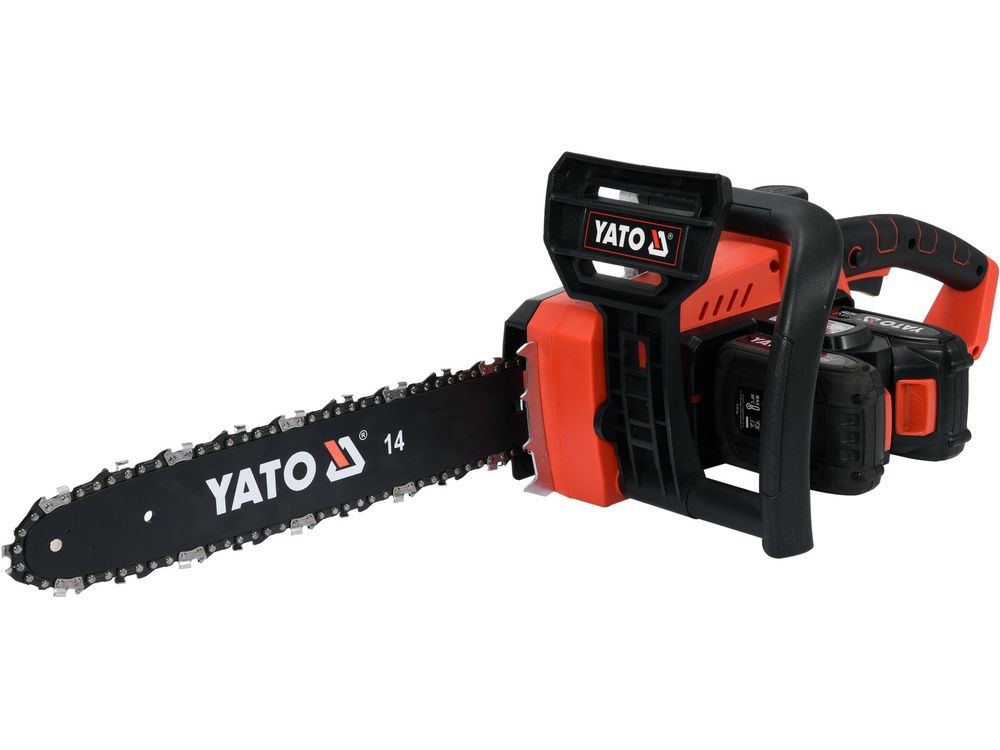 ელემენტიანი ჯაჭვური ხერხი YATO YT-82812 (18V, 14", 2x2.0Ah, ჩ/გ) – მძლავრი და მობილური ჭრის ინსტრუმენტი ყველა სეზონისთვის სურათი