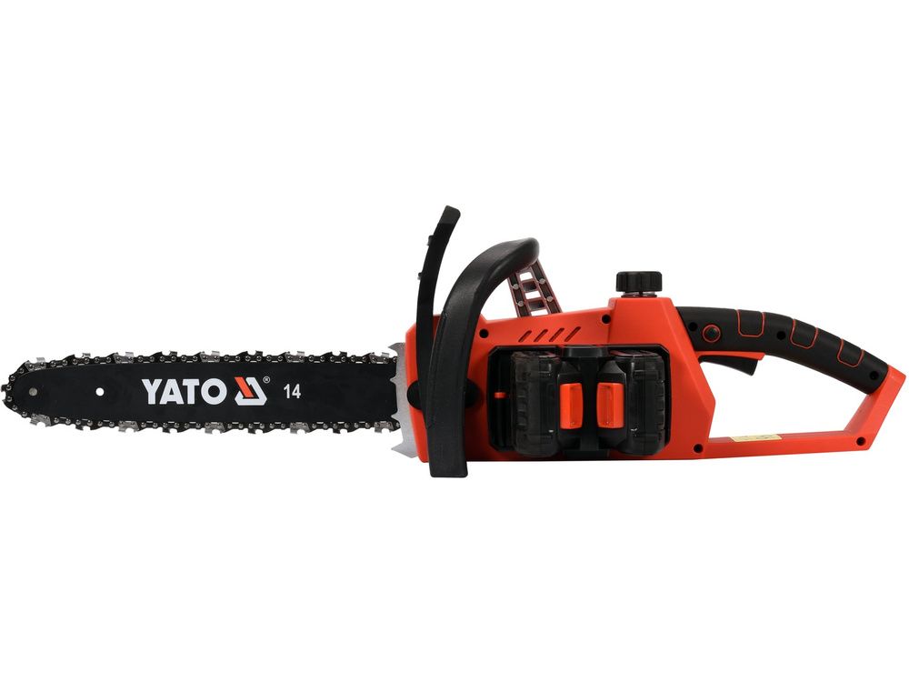 ელემენტიანი ჯაჭვური ხერხი YATO YT-82812 (18V, 14", 2x2.0Ah, ჩ/გ) – მძლავრი და მობილური ჭრის ინსტრუმენტი ყველა სეზონისთვის სურათი