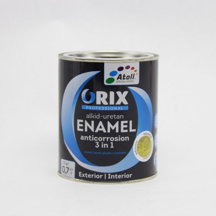 საღებავი ოქროსფერი ანტიკოროზიული ORIX HAMMER 0,7კგ სურათი