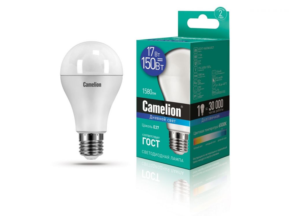 ლედ ნათურა Camelion Led Lamp LED17-A65/865/E27 17ვატი სურათი