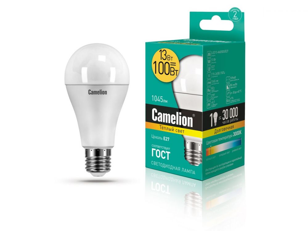 ლედ ნათურა Camelion Led Lamp LED13-A60/830/E27 13ვატი სურათი