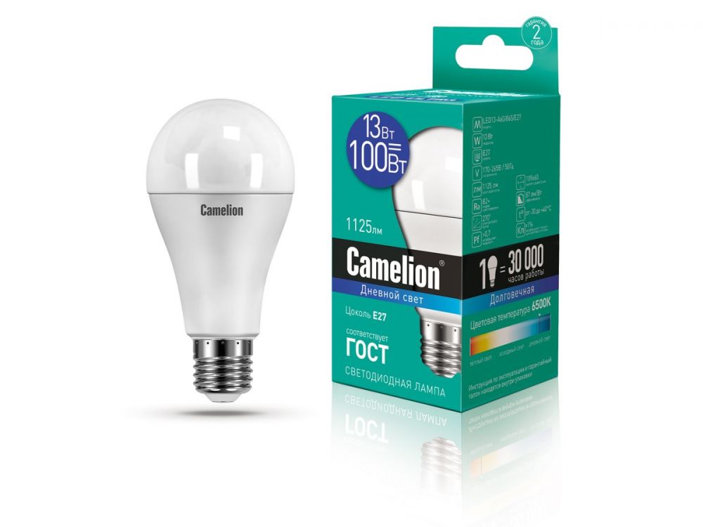 ლედ ნათურა Camelion Led Lamp LED13-A60/865/E27 13ვატი სურათი
