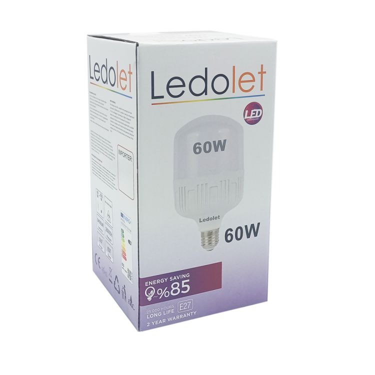 ლედ ნათურა Ledolet 60w E27 6500K LED bulb სურათი