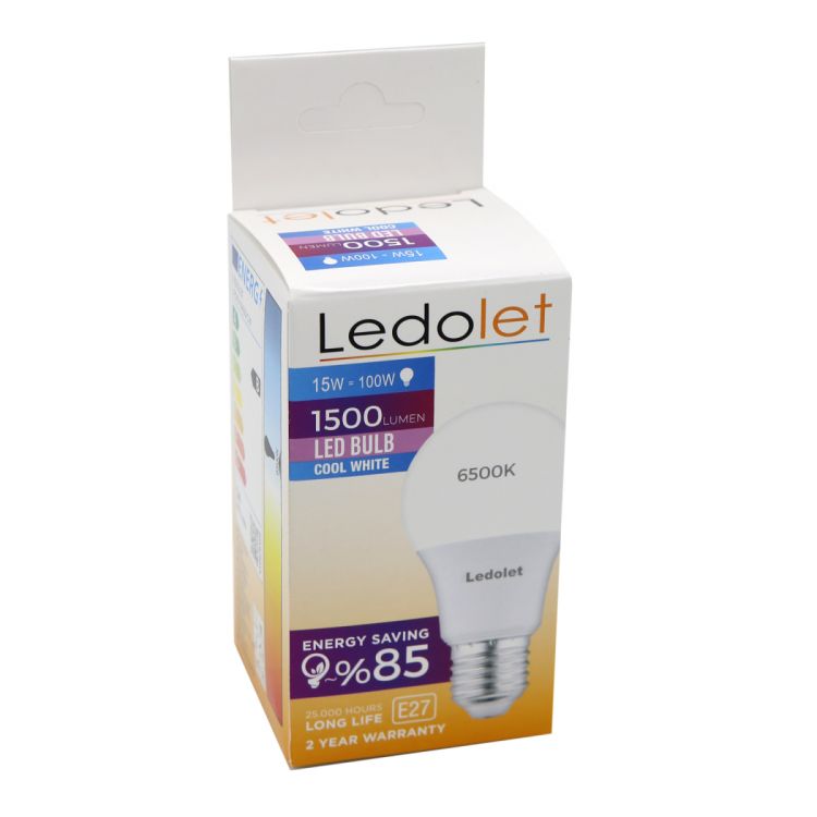 ლედ ნათურა Ledolet15w E27 6500K LED bulb სურათი