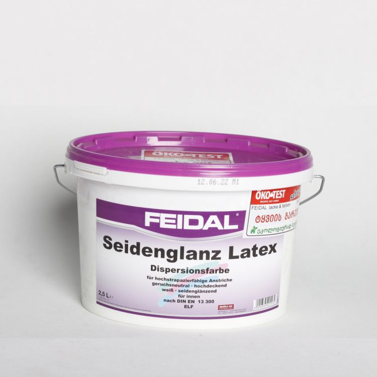წყალემულსია ნახევრადპრიალა FEIDAL SEIDENGLANZ LATEX ELF  WEIB 2.5L სურათი