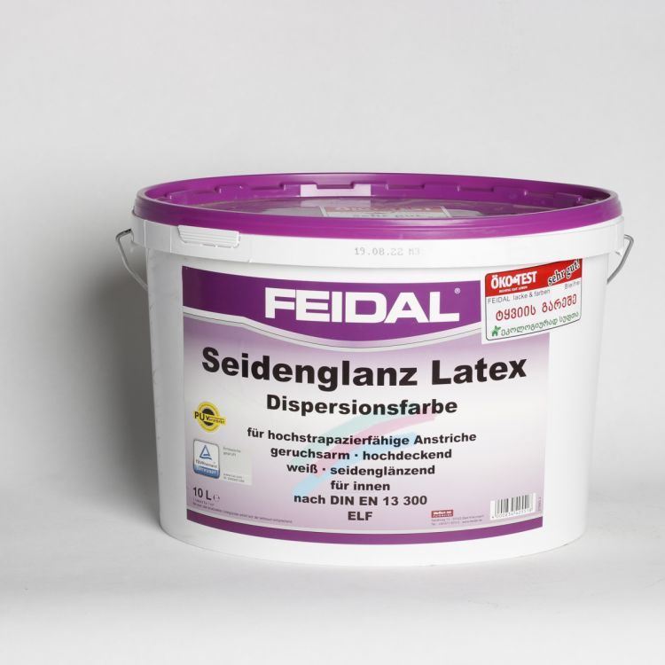 წყალემულისია ნახევრადპრიალა feidal seidenglanz latex  weib 10 L სურათი