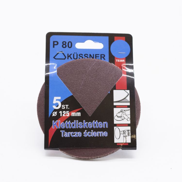 ზუმფარა სამაგრი ფხრიწით 125მმ P80, წითელი, (1050-381208) სურათი