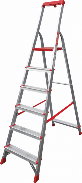 ალუმინის კიბე გაძლიერებული ორგანაიზერით 315, 1x6;  (3150106) სურათი