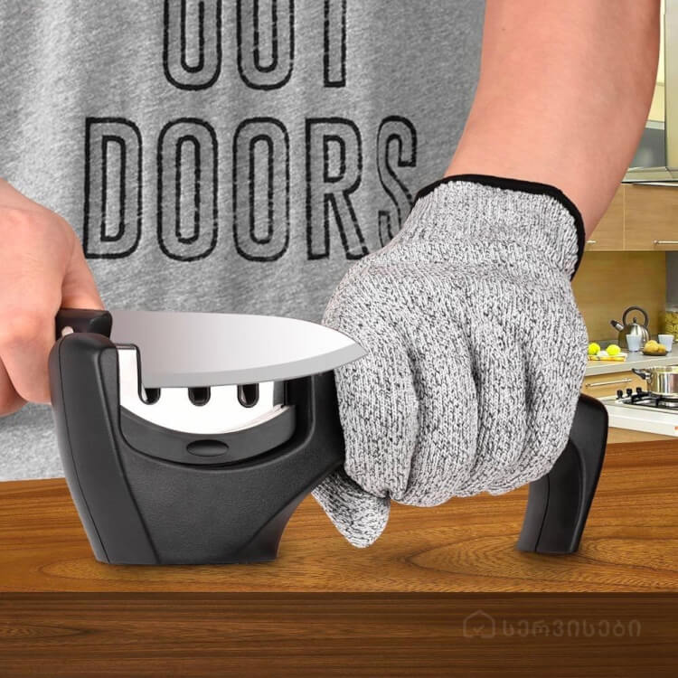 პროფესიონალური დანის სალესი - 3-საფეხურიანი სისტემა, კერამიკული და რკინის დანებისთვის სურათი