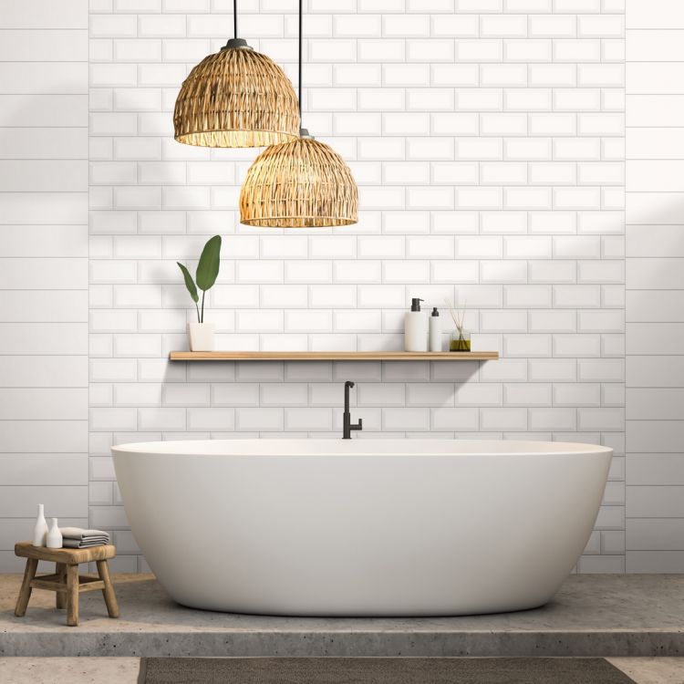 კედლის ფილა METRO WHITE 10X20 სურათი
