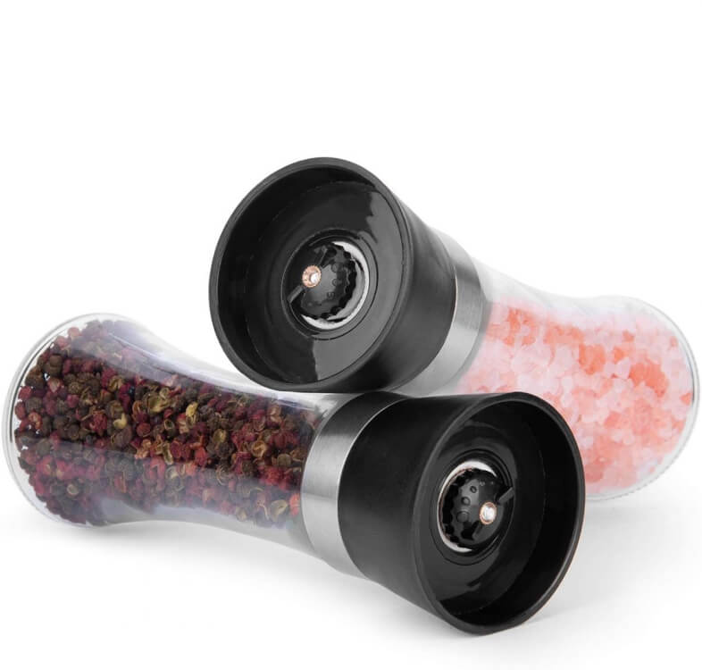 მარილისა და პილპილის საფქვავი - რეგულირებადი მექანიზმით, უჟანგავი ფოლადის დიზაინი სურათი