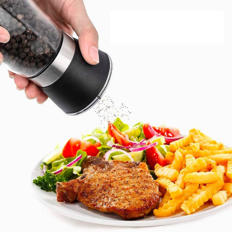 მარილისა და პილპილის საფქვავი - რეგულირებადი მექანიზმით, უჟანგავი ფოლადის დიზაინი სურათი