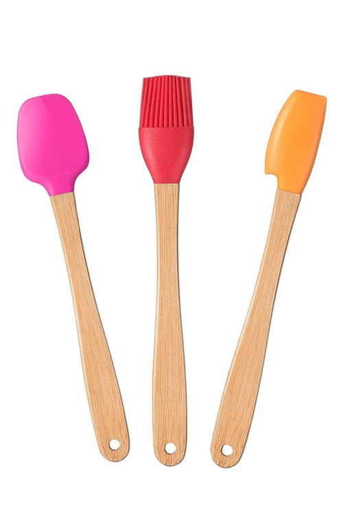 სამზარეულოს ხელსაწყოების ნაკრები - სილიკონის ზედაპირი და ბამბუკის ტარი, 3-ცალიანი კომპლექტი სურათი