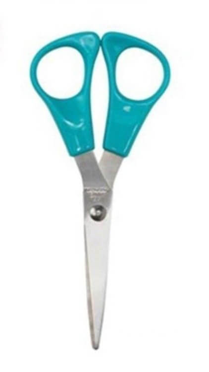 სამზარეულოს მაკრატელი - უჟანგავი ფოლადის პირებით და ერგონომიული ტარით, ცისფერი სურათი