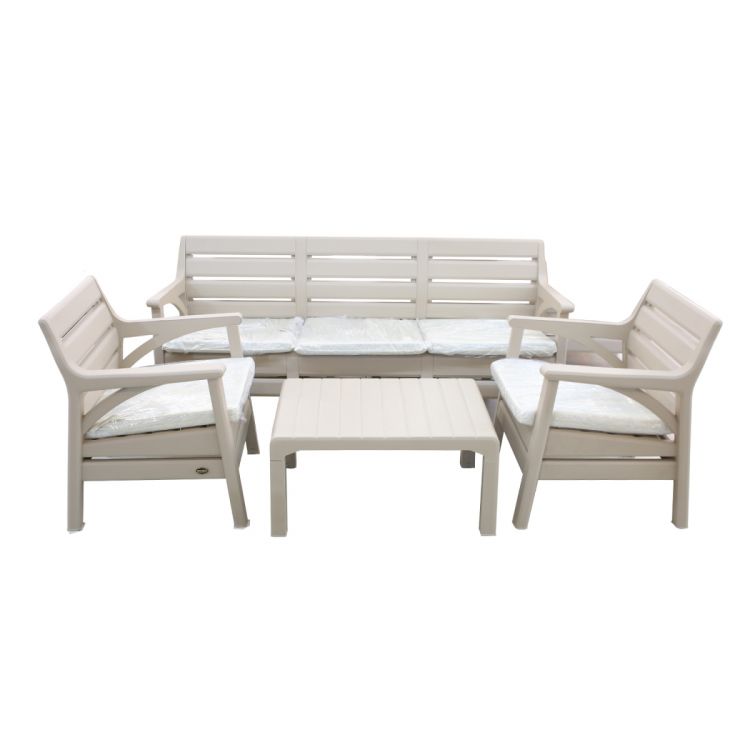 პლასტმასის მაგიდა სკამის ნაკრები კაპუჩინოსფერი HOLIDAY (HAWAII) ჰკ-810ც სურათი