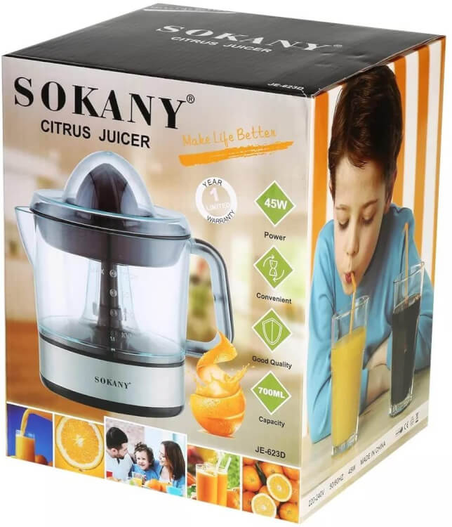 ციტრუსის ელექტრო საწური - Sokany JE-623D 45W, 0.7 ლიტრი მოცულობა სურათი