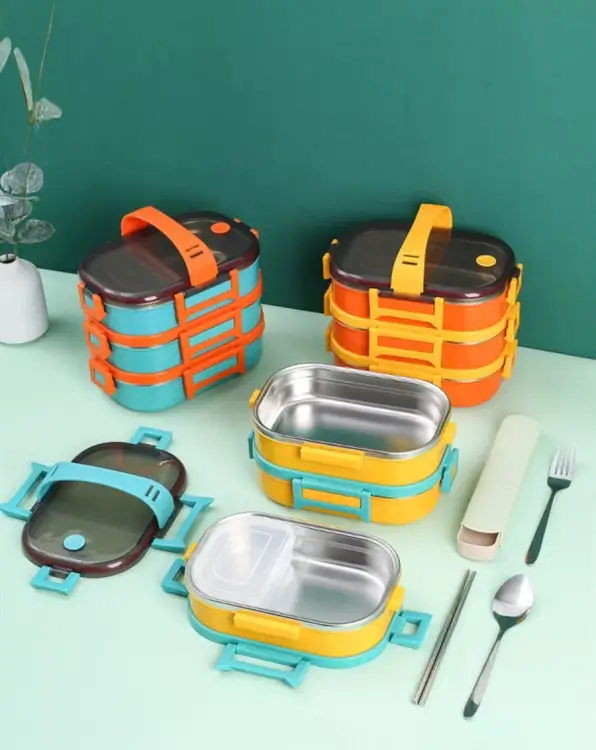 ლანჩ ბოქსი - უჟანგავი ფოლადის ეკომეგობრული საკვების კონტეინერი სურათი