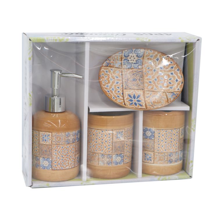 აბაზანის აქსესუარების ნაკრები 4ც. კერამიკის MH-7383 სურათი