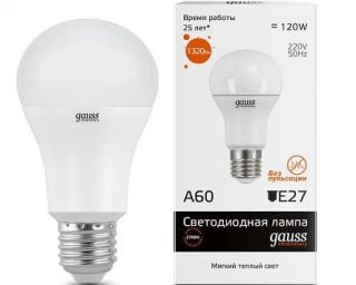 ლედ ნათურა Gauss A60 15W E27 2700K el - 23215