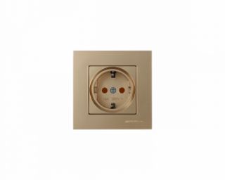 როზეტი დამიწების გარეშე MUTLUSAN 2220 601 0280 ოქროსფერი Antik