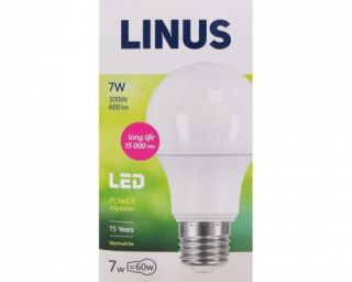 ნათურა სტანდარტული LINUS Lin10-7785 LED 7W E27 3000K