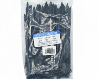 პლასტმასის ხამუთი 4.8*150 (100psc) შავი