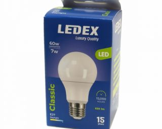ნათურა სტანდარტული 7W E27 6500K CLASSIC LEDEX LED66-0928