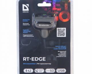 მოდულატორი FM transmitter, RT-Edge, BT/HF, USB 2.4 A ,