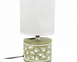 მაგიდის სანათი კერამიკა მწვანე მრგვალი MH-8946