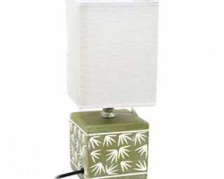 მაგიდის სანათი კერამიკა მწვანე ოთხკუთხედი MH-8948