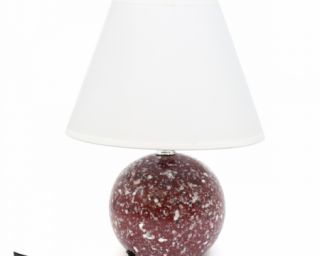 მაგიდის სანათი კერამიკა შინდისფერი მრგვალი MH-8998