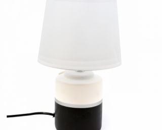 მაგიდის სანათი კერამიკა მრგვალი შავი თეთრი MH-9004