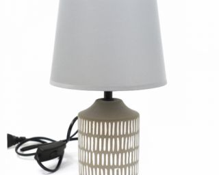 მაგიდის სანათი კერამიკა თეთრი შავი MH-8981