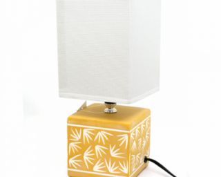 მაგიდის სანათი კერამიკა ყავისფერი ოთხკუთხედი MH-8949