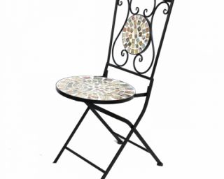 მეტალის სკამი ფერადი დეკორით 13134