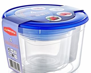 პლასტმასის კონტეინერების ნაკრები 4-ლი (ღრმა) GKZK-2852